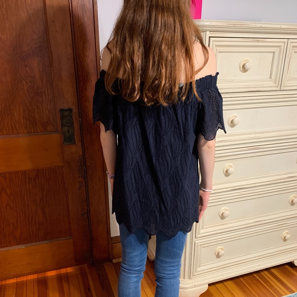 Ann Taylor Off The Shoulder Eyelet Top